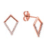 White or Rose Gold Geometric Kite Diamond Earrings